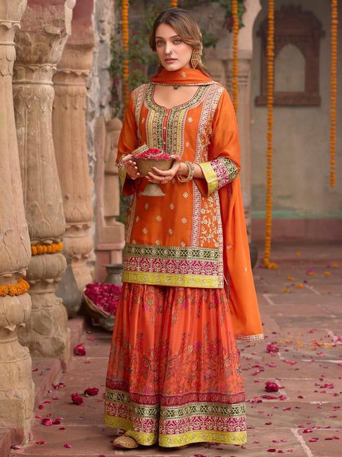 NEW DESIGNER HEAVY PAKISHTANI SHARARA SUIT SET