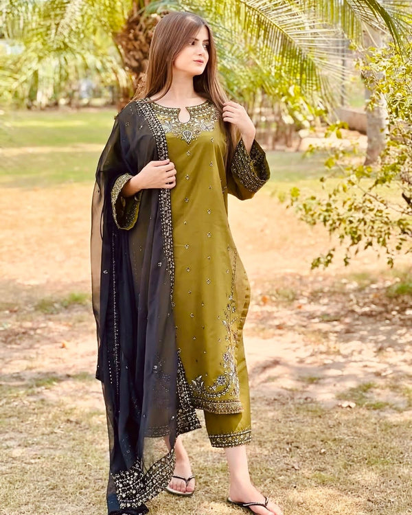 DESIGNER PARTY WEAR 3 PIS SUIT COLLECTION BY ABHIJAA