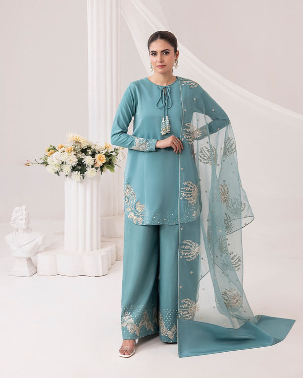 👗Launching New 🦋 Đěsigner Party Wear Look Pur Natural Crepe Top & Palazzo With Dupatta set by Abhijaa