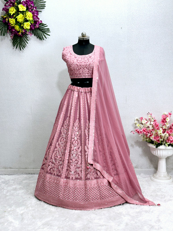 Pink Mirror Magic Lehenga Set – Premium Party Edition