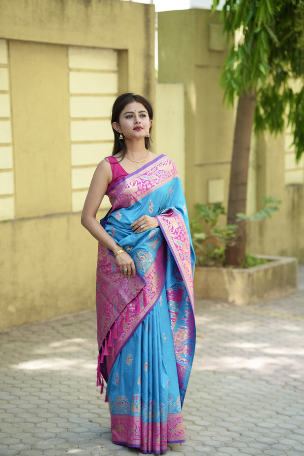 Blue Soft Silk Saree