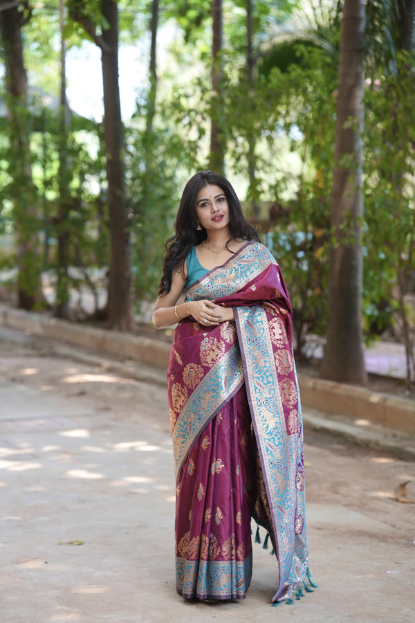 Maroon Soft Silk Saree