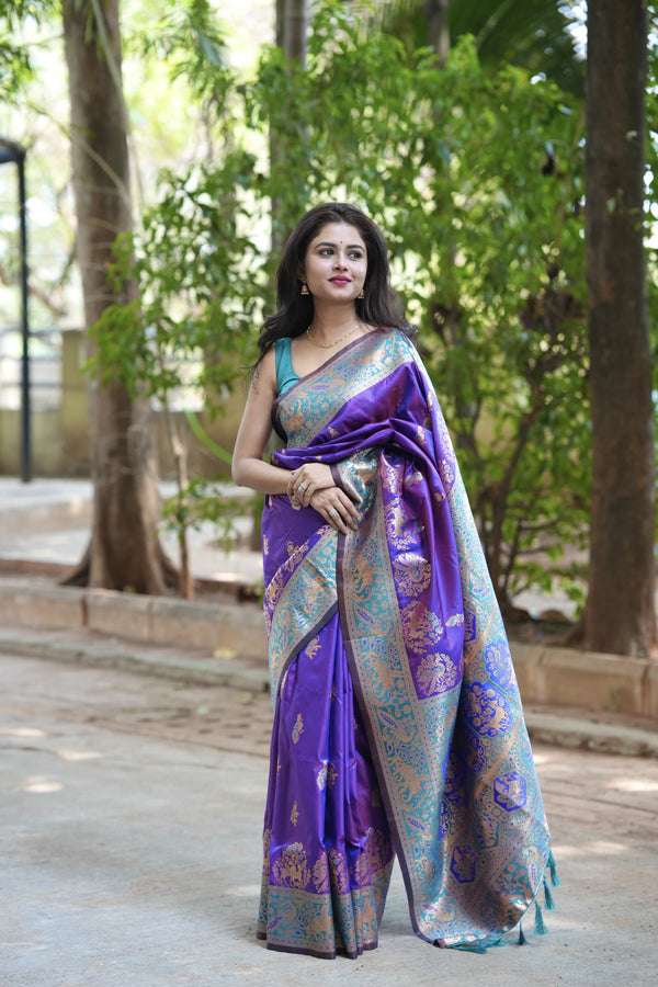 Purple  Soft Silk Saree