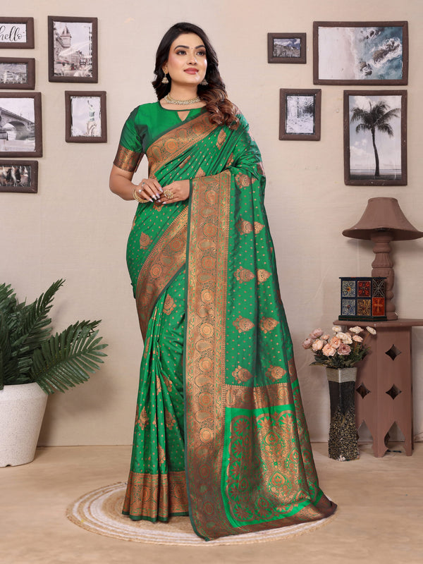 Green pure Banarasi  saree