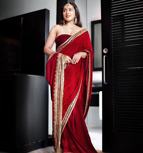 Abhijaa Beautiful Velvet saree collection Special for Durga Puja