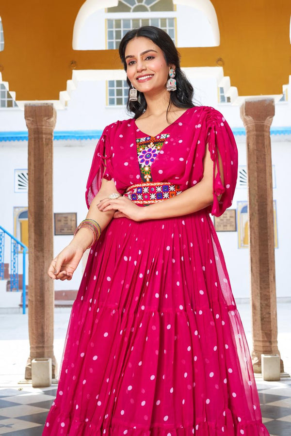 🥢💃🏿👗💌 Abhijaa  is Launching Navratri Special Gamathi Work Gown 🥢👗💌💃🏿